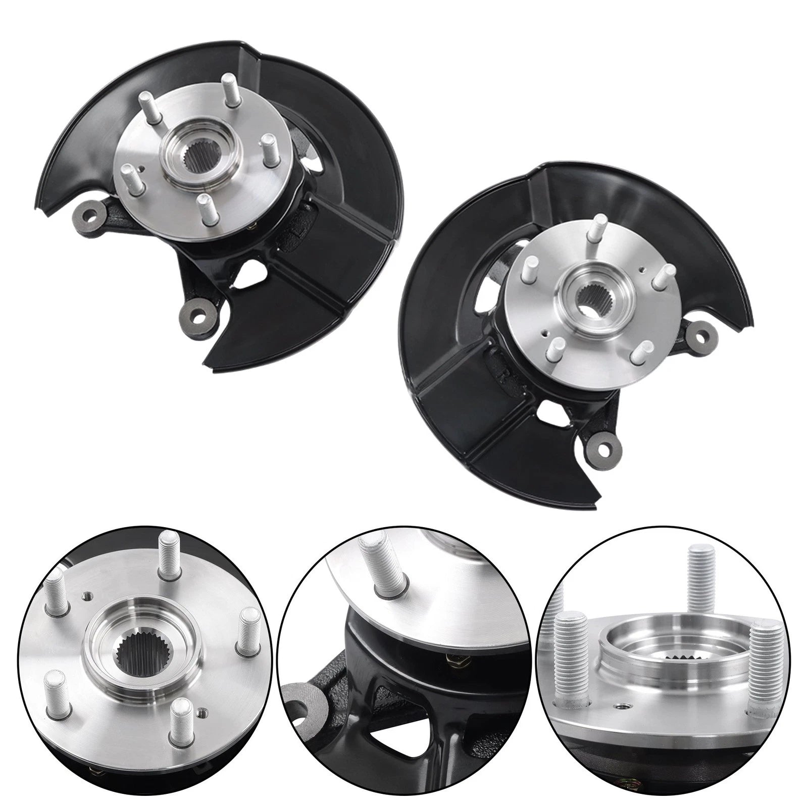 Pair Front Wheel Steering Hub Knuckle Assembly for Honda Pilot (2003-2004)