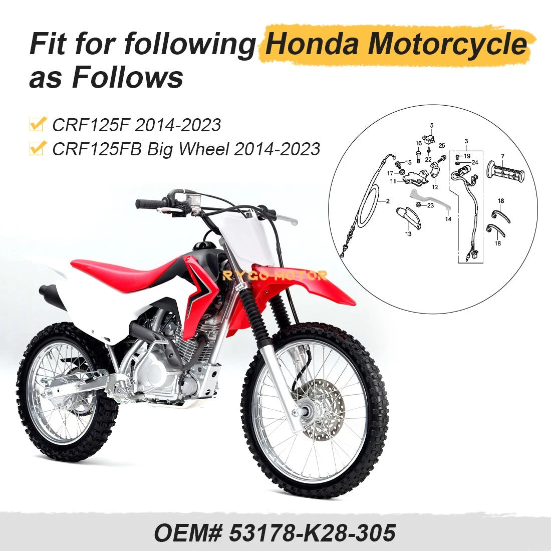 Left Hand Clutch Lever for Honda CRF125 F/CRF125FB (2014–2023)