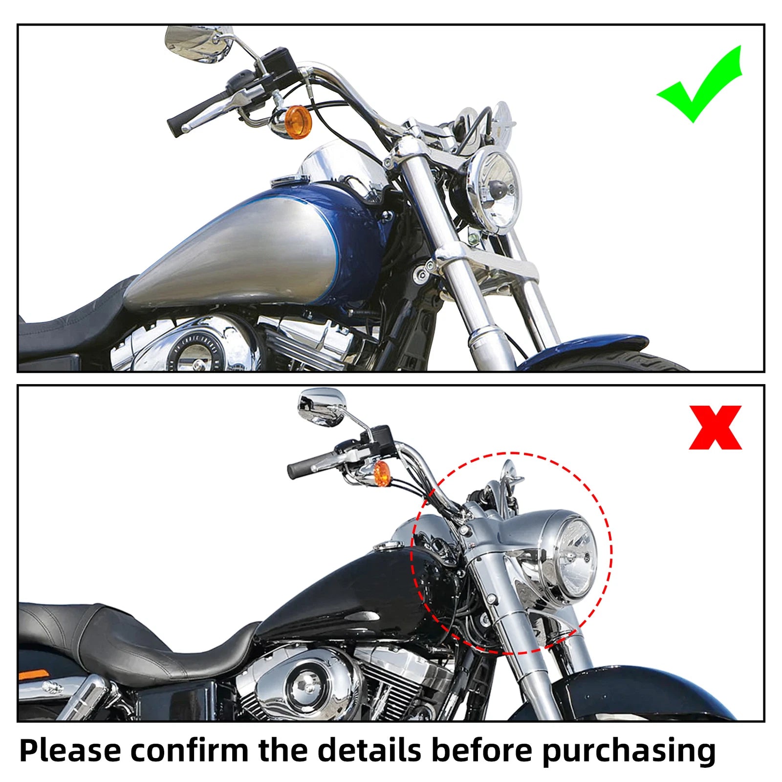 Matte Black Headlight Fairing Cover & 15" Smoke Windshield for Harley Dyna