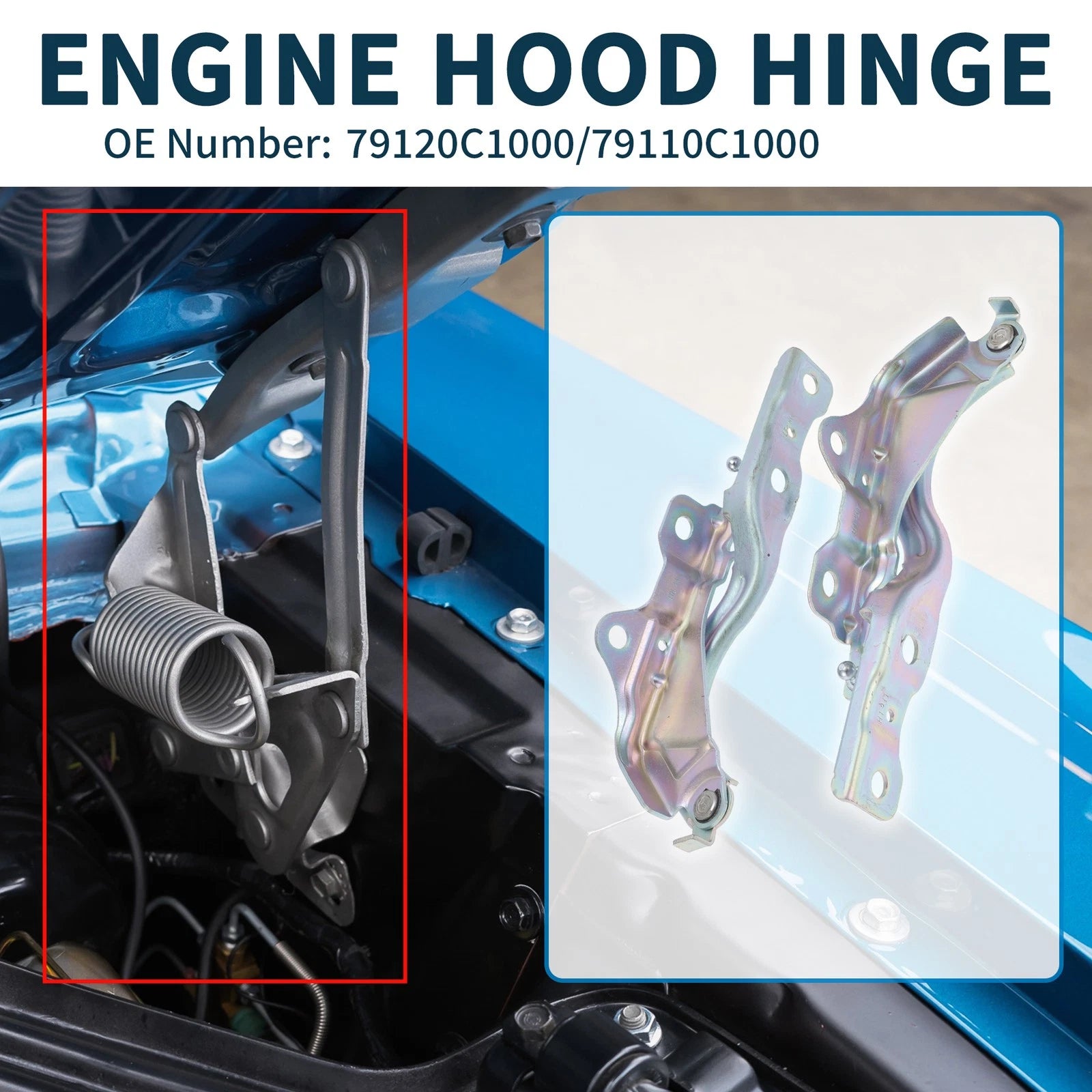 Hood Hinges for Hyundai Sonata (2015–2019) No. 79120C1000 Pair