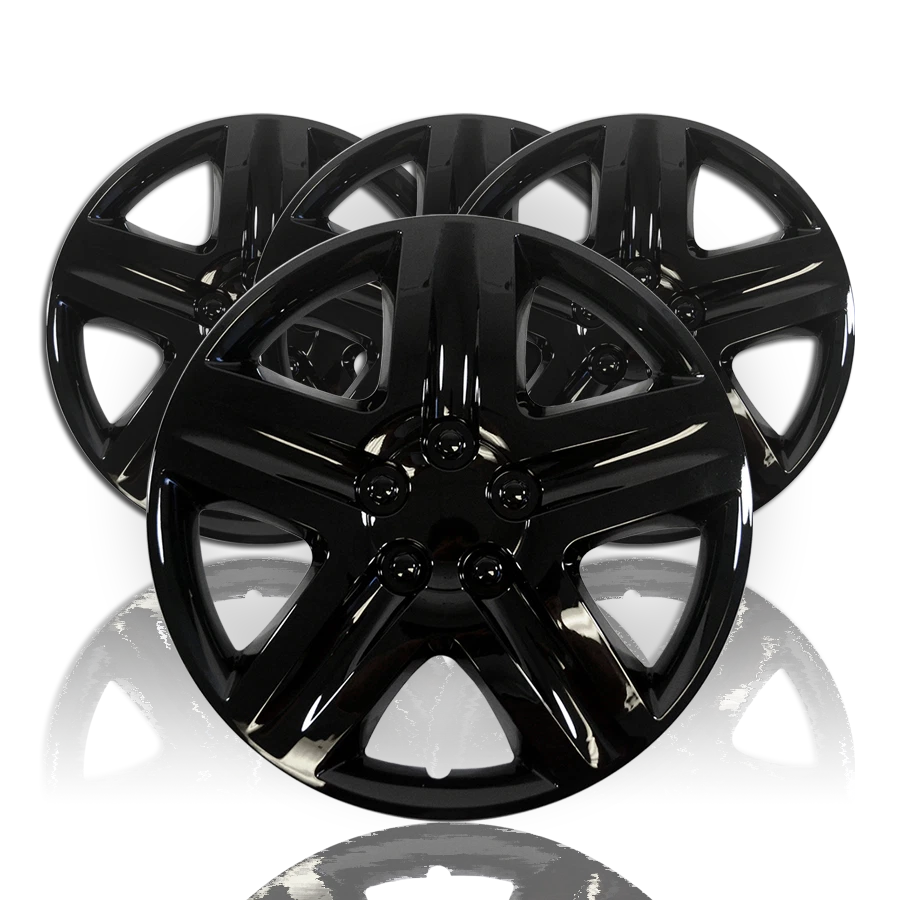 Wheel Cover Hubcaps Gloss Black 5 Spoke Set for Toyota (2007–2016)