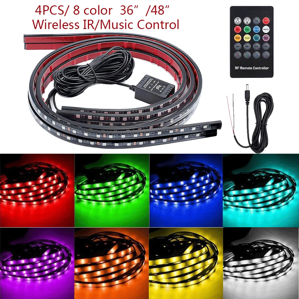 LED RGB Underglow Light Kit for Universal Vehicles (36"/48")