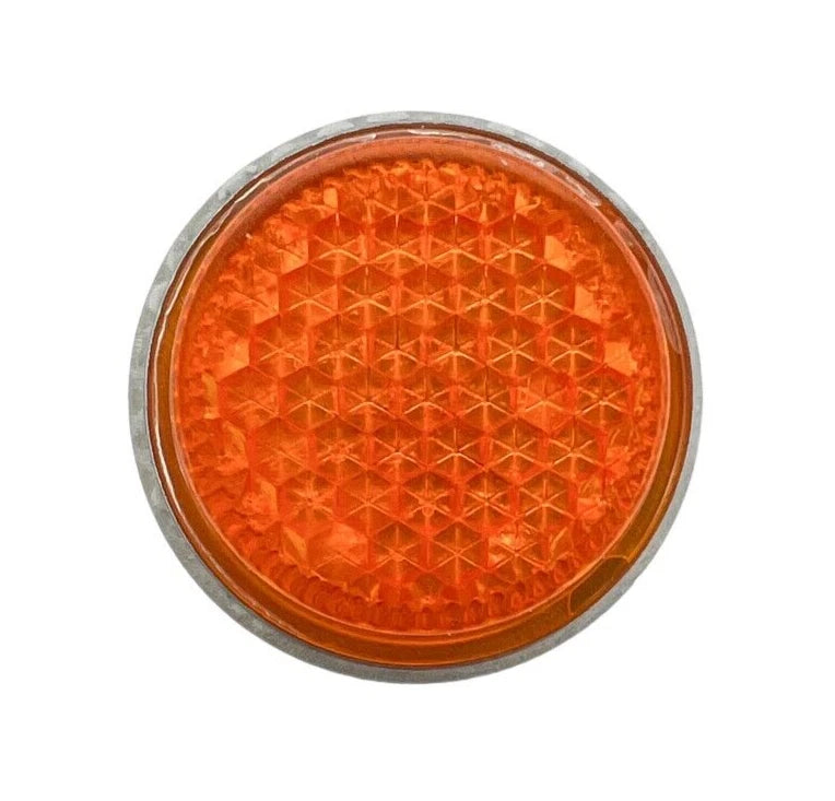 Amber Mini Reflectors Stud Mount Replacement for Motorcycle Bicycle Trailer (Set)