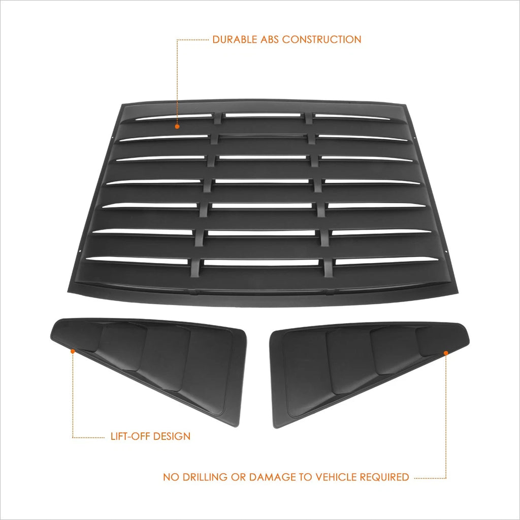 Lift-Off Rear & Quarter Side Window Louvers for Ford Mustang Coupe (2005–2014)