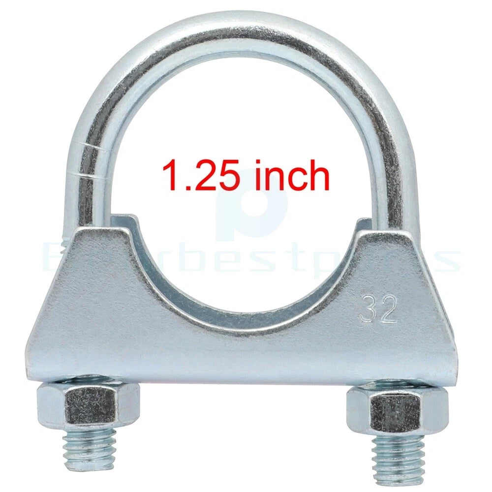 1.25" U-Bolt Uclamp Muffler Saddle Exhaust Pipe Clamp for Universal Fit