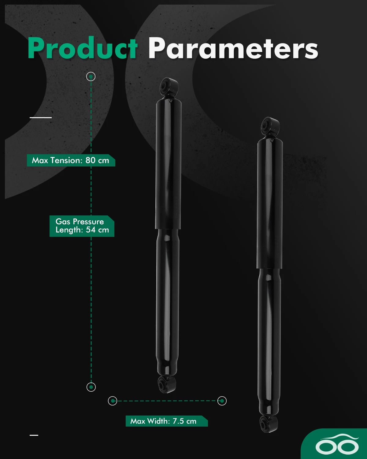 Pair Rear Shock Absorber Struts for Ford F-150 (2015–2020) AWD