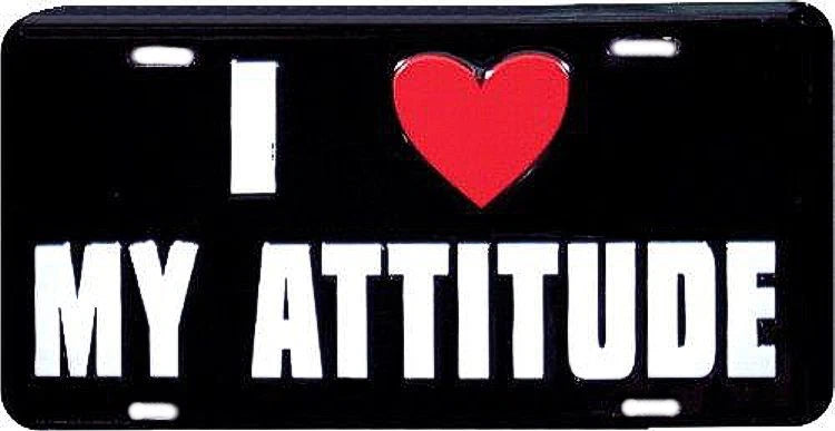 I Love My Attitude License Plate Tag Emblem for Truck