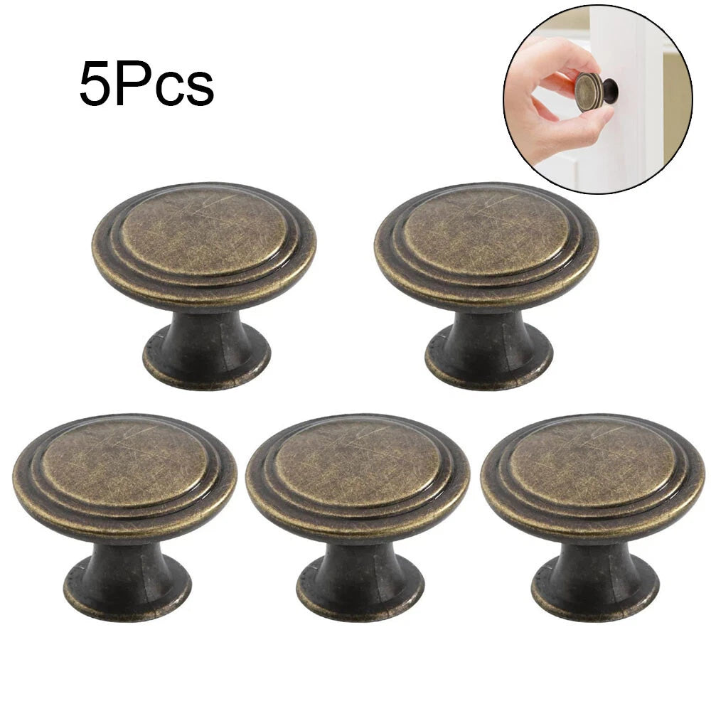 5X Antique Bronze Cabinet Pulls for Kitchen Cupboard Closet (Fits )