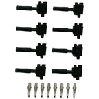 Set of 8 Ignition Coils & Spark Plugs for Jaguar XJ8 XK8 XJR XKR (1998–2009)