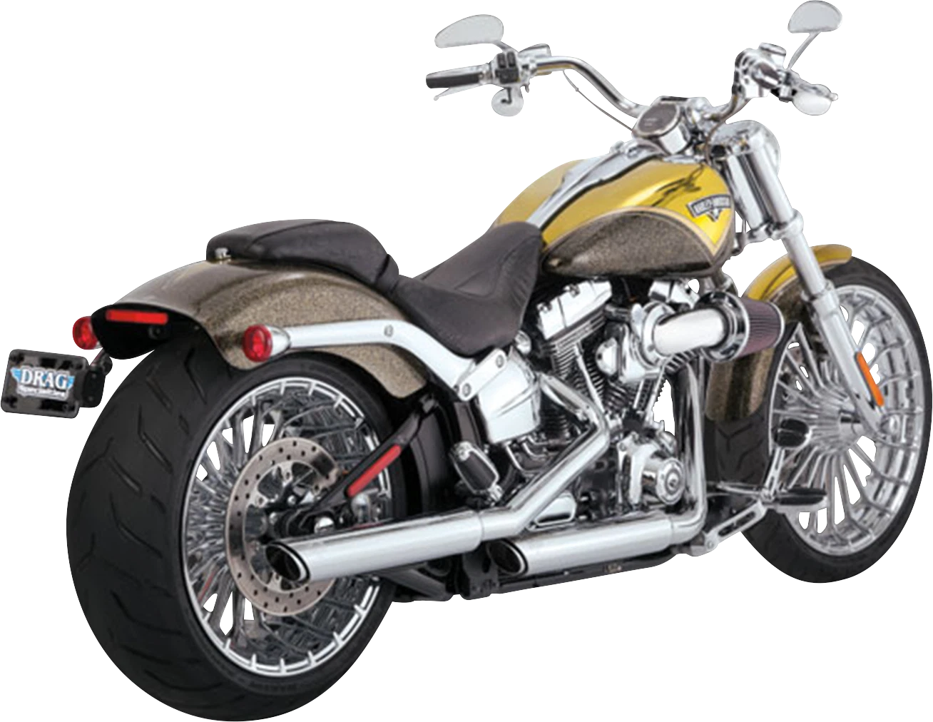 Vance & Hines 3" Twin Slash Slip-On Muffler - Chrome 16335 for Harley Davidson