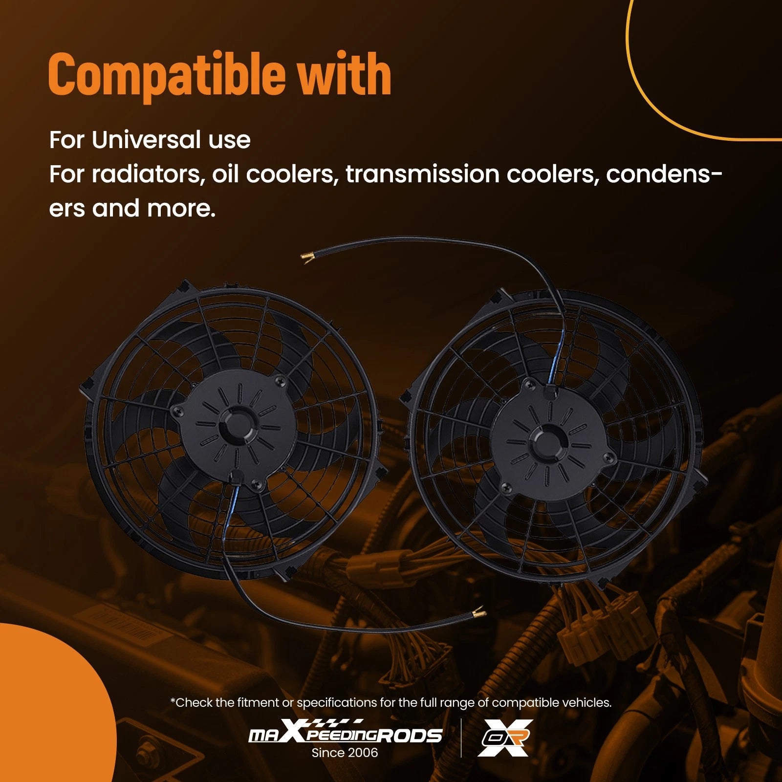 2X 10" Electric Radiator Cooling Fan for Universal Fit (12V)