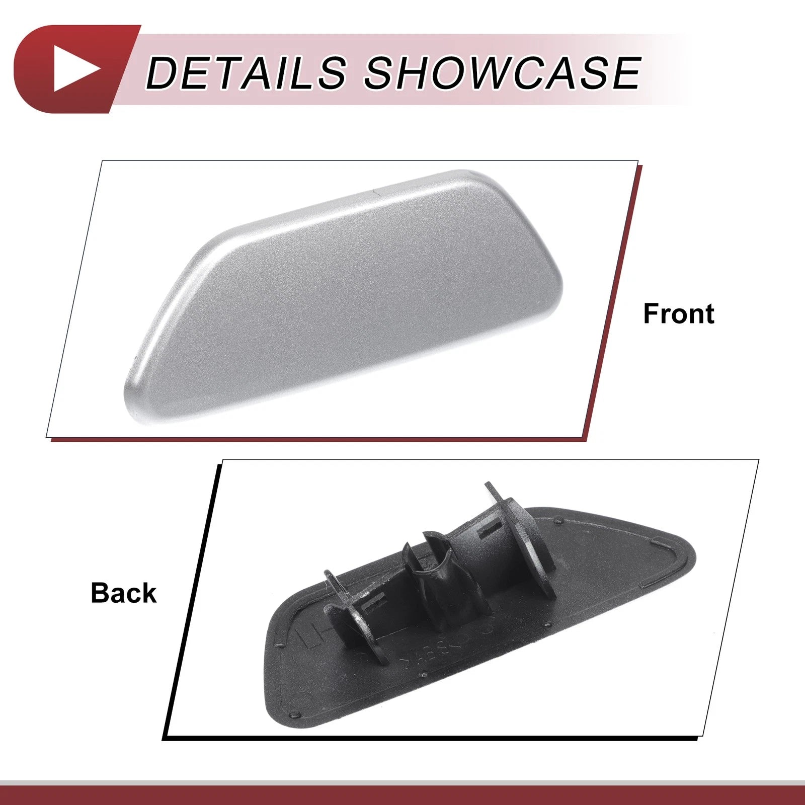 Front Left Washer Nozzle Cover Cap for Subaru Forester (2013–2015) Silver Tone