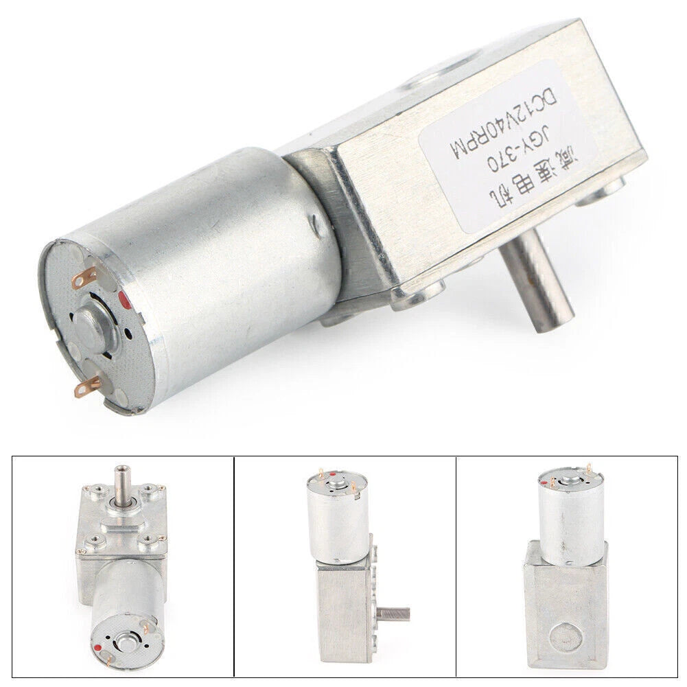 Reversible 40RPM 35MA Turbo Worm Geared Motor DC 12V