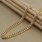 Curb Chain Necklace for Men - Yellow Gold GP 10MM Heavy Link 24"