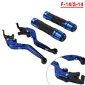 Blue Extendable Brake Clutch Levers & Handlebar Grips for Suzuki DL1000 (2002-2023)