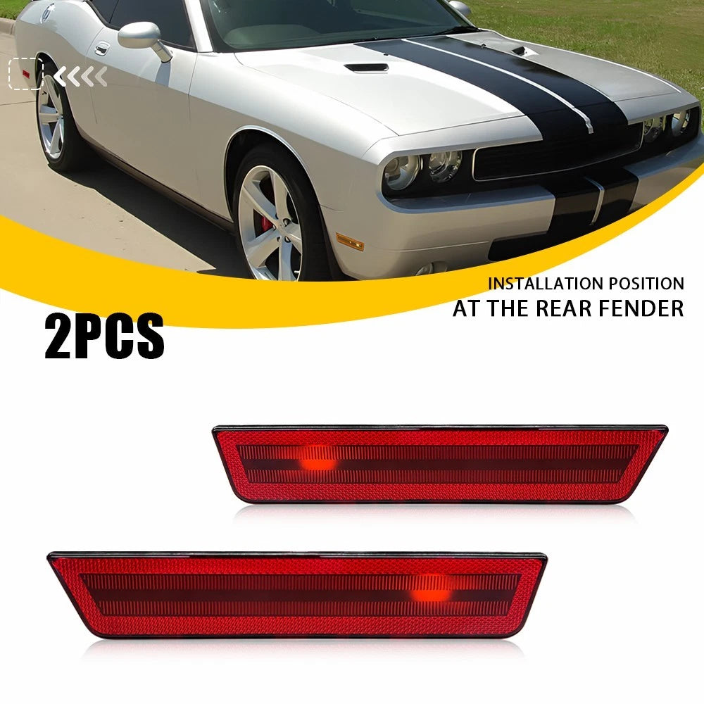 Set of 2 Rear Bumper Side Marker Signal Lights for Dodge Charger (2011–2014)
