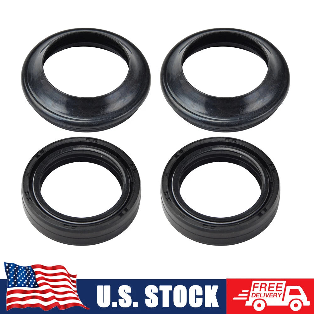 Set of 4 Front Fork Oil Dust Seals Kit for Kawasaki Ninja 250R (2008–2012) 500R (1997–2009)