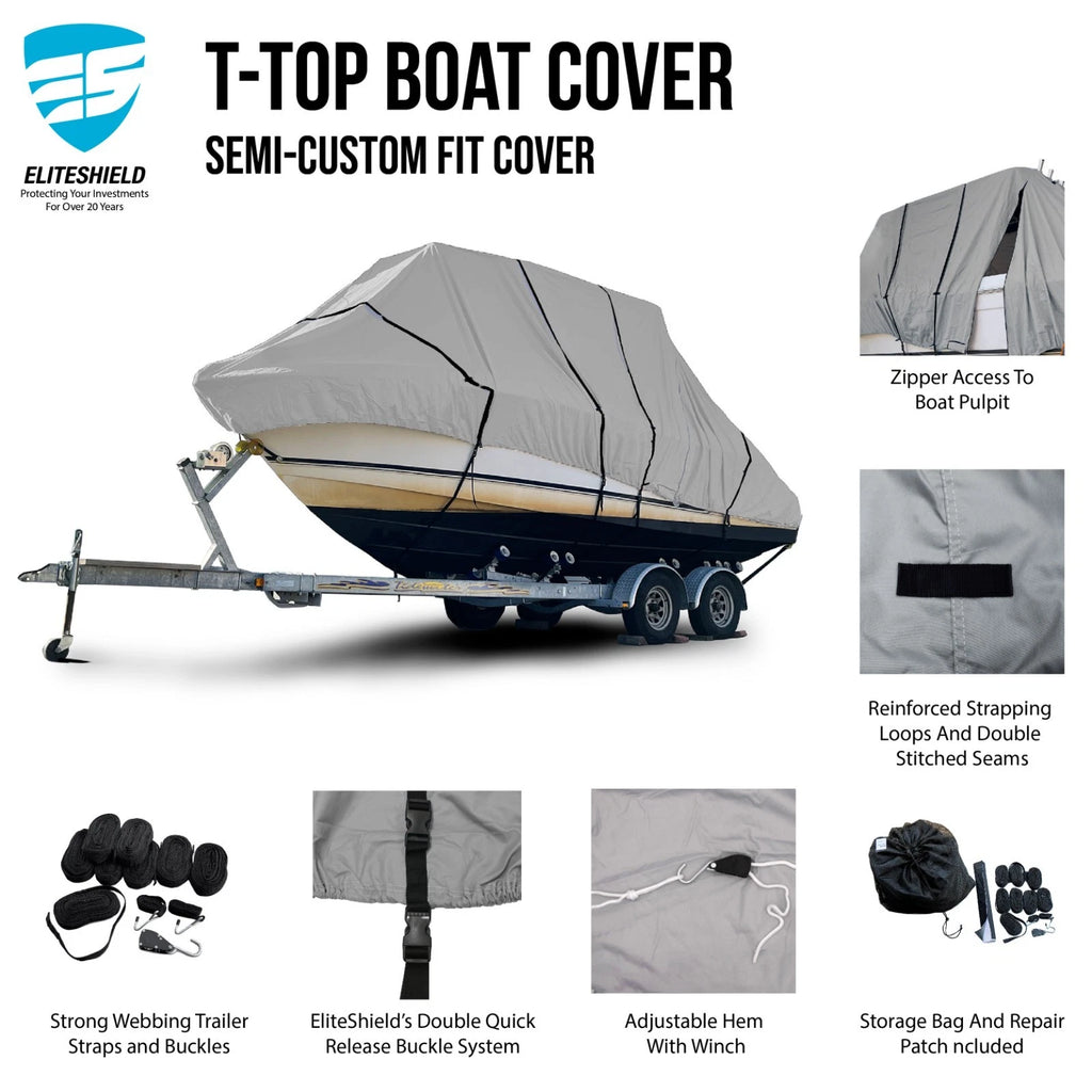 T-Top Hard-Top Storage Cover for SeaVee 320 Center Console (Waterproof)