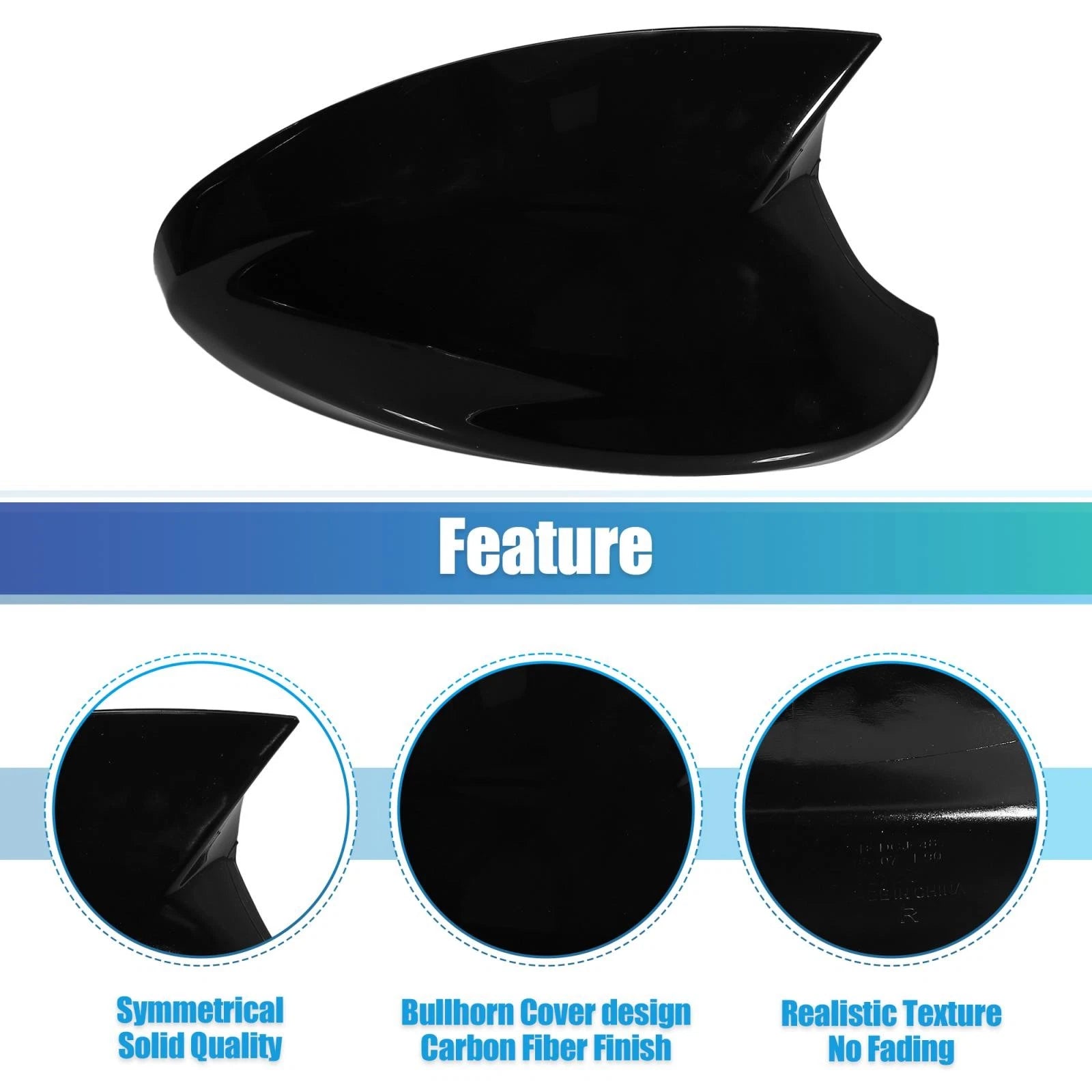 1 Pair Door Wing Rearview Mirror Cover Cap Black for BMW 330xi (2005–2006)
