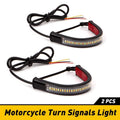 Amber White LED Fork Turn Signal Blinkers for Motorcycle (Universal)