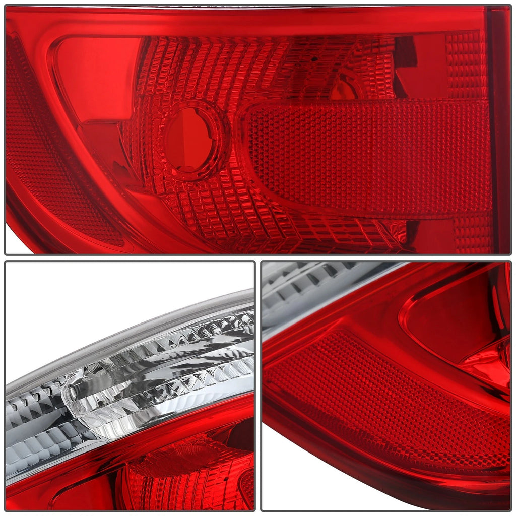 Set of 2 Chrome Housing Red Lens Parking Taillights for Dodge Durango (2011–2013)