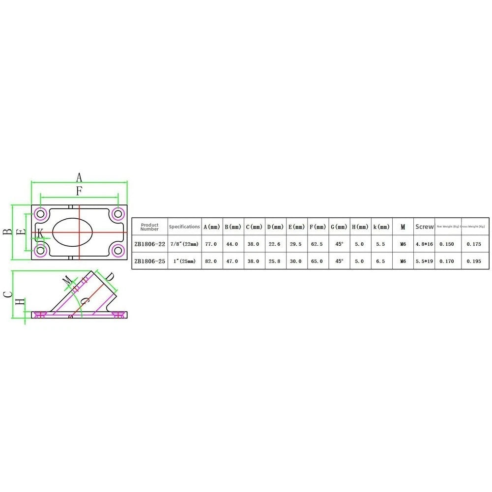 Hand Rail Installation Base for Boat (316 Stainless Steel, 22mm, 25mm)