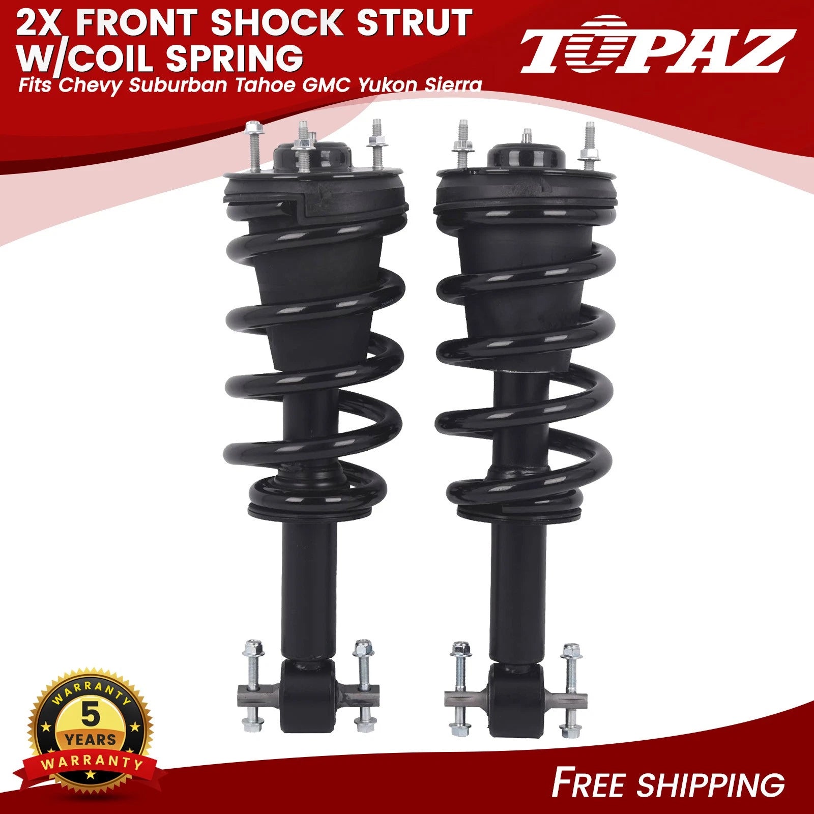 Pair Front Shock Struts for Chevy Suburban Tahoe GMC Yukon Sierra 