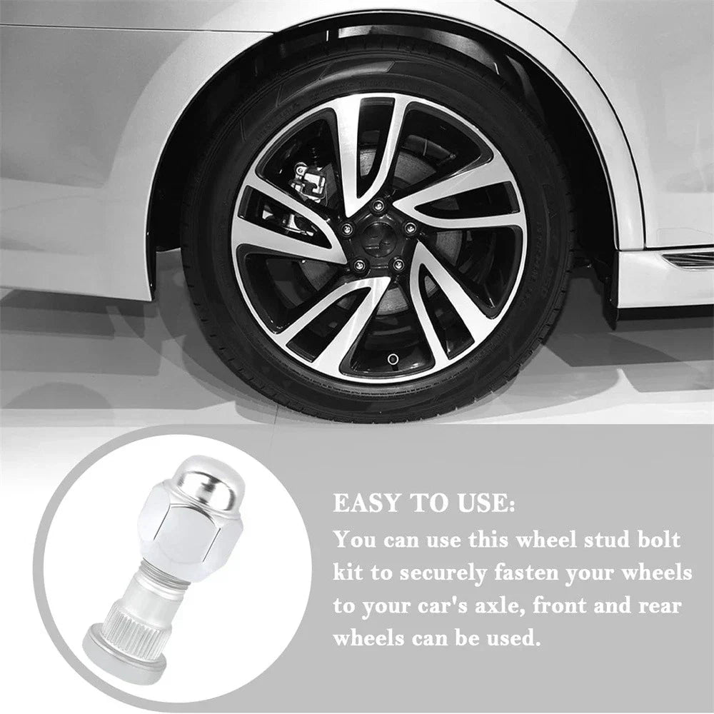 Wheel Stud Bolt Set for Hyundai Sonata, Santa Fe, Veloster, Kia Sportage (2006-2023)