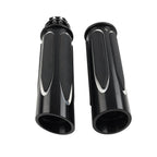1 Pair of Chrome Handlebar 1" Hand Grips for Harley Touring Softail Dyna