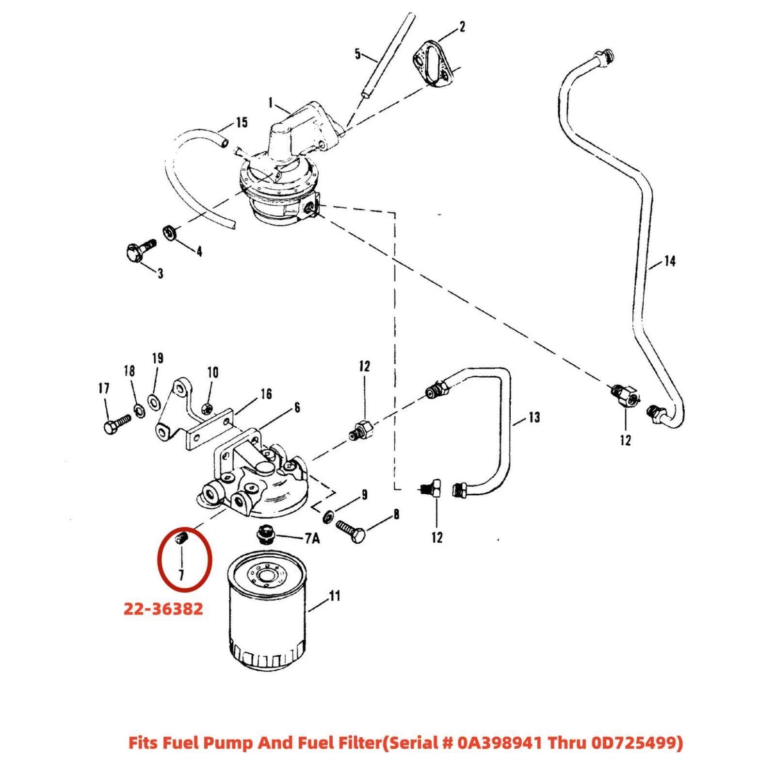 Brass Pipe Plug Fitting for Mercury Mariner (22-36382)