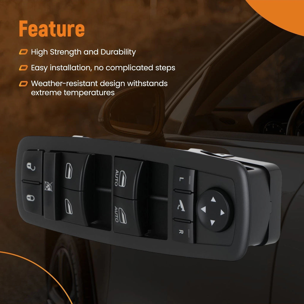 Left Master Window Control Switch for Jeep Cherokee (2015–2020) 68231806AA Black