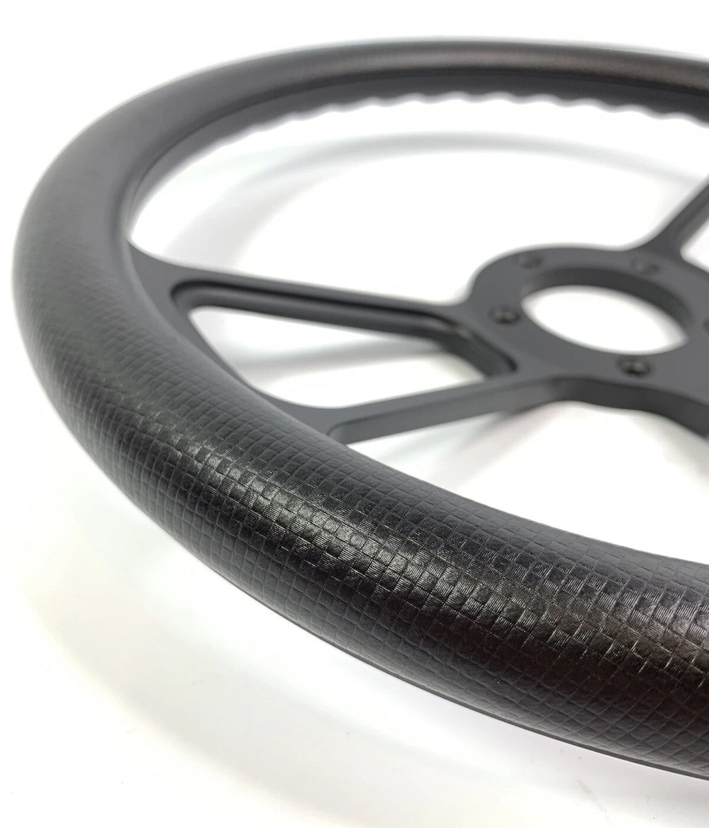 14 Inch Black Steering Wheel Carbon Fiber Wrap for Toyota Hilux (2012–2018)
