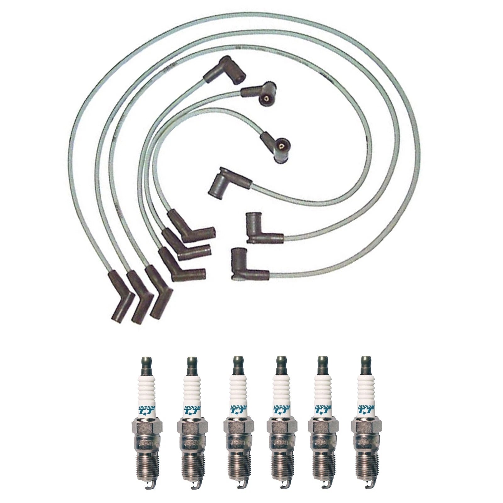 Denso 8mm Wire Set & 6 Iridium TT Spark Plugs Kit for Ford Mustang (1994–2004)