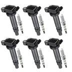 6x Ignition Coils + 6x Spark Plugs for Toyota Tacoma Tundra 4Runner FJ Cruiser (2005–2023)