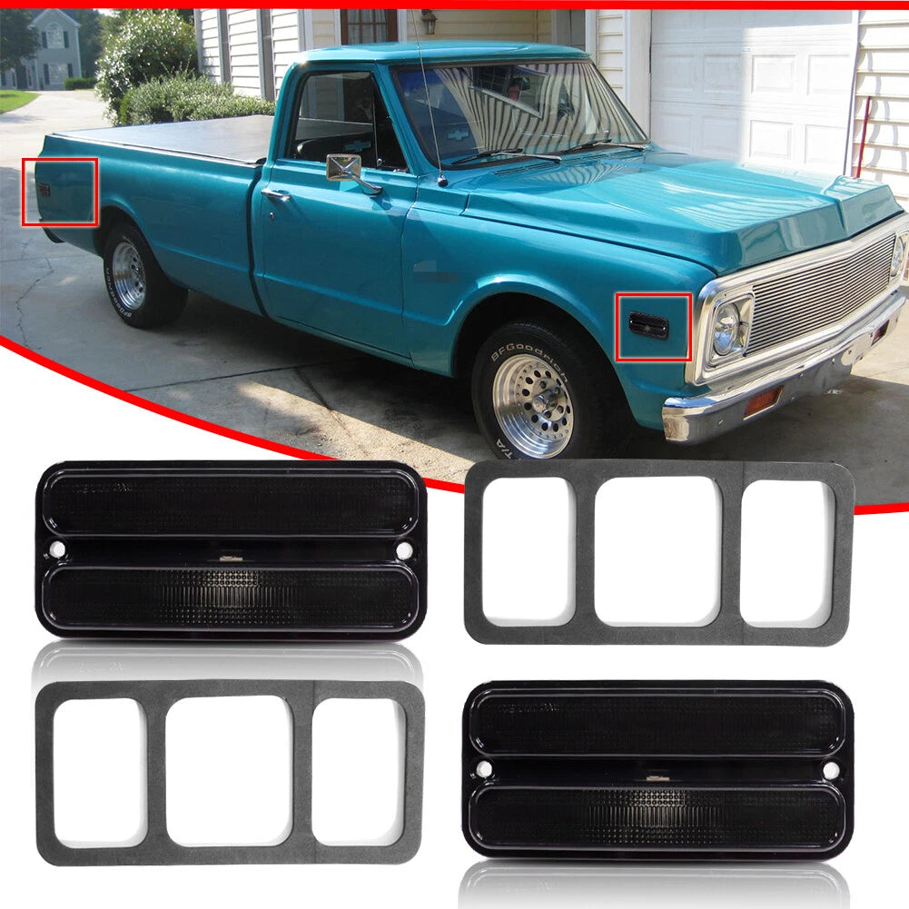 Smoked Euro Style Side Marker Lights for Chevy GMC Truck (1968–1972)