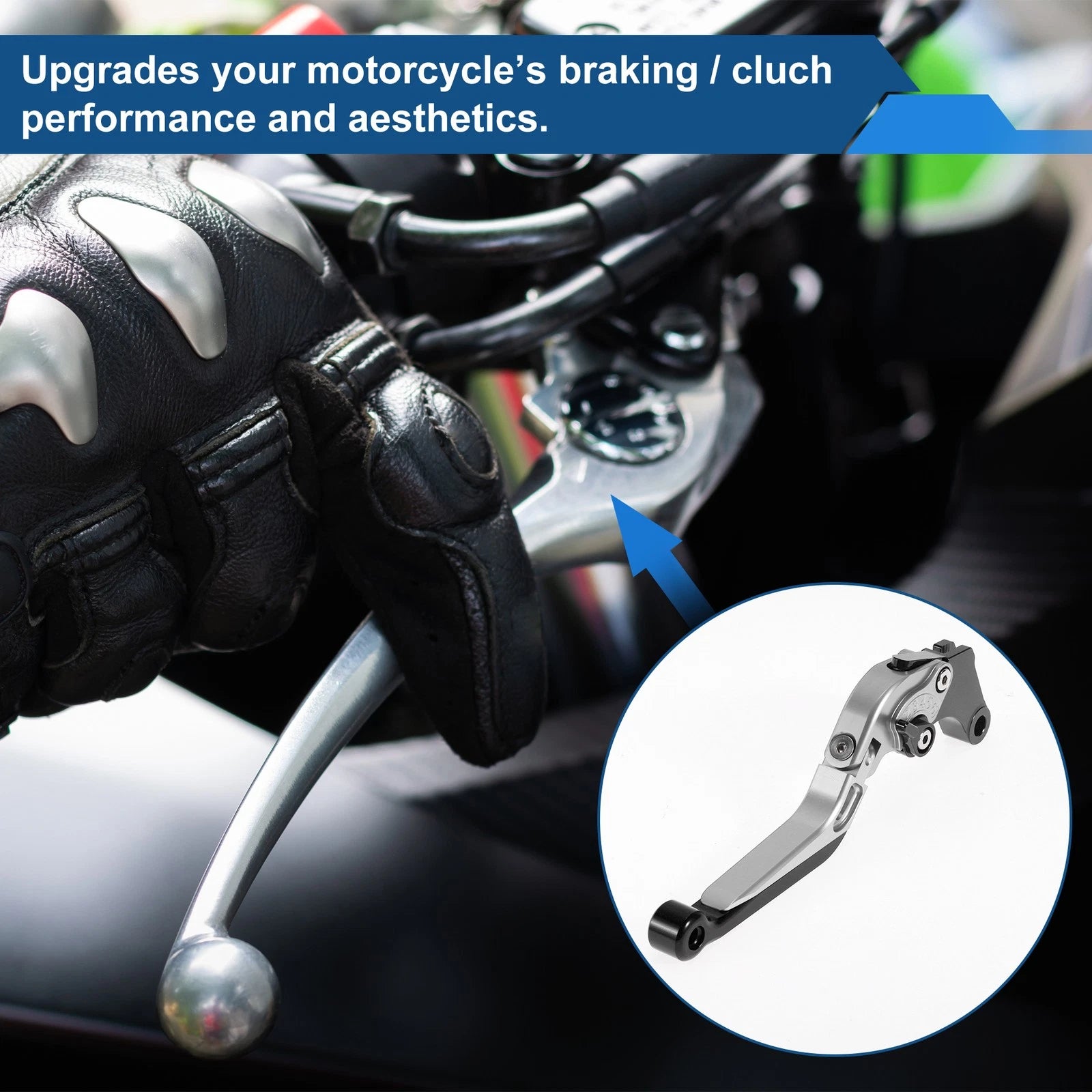 Adjustable Short Brake Clutch Levers for Suzuki GSXR150 (2017–2020) Silver Black