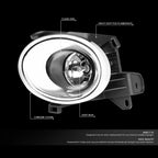 Pair of Clear Lens Fog Lights for Nissan Pathfinder (2013–2016) + Chrome Covers + Switch