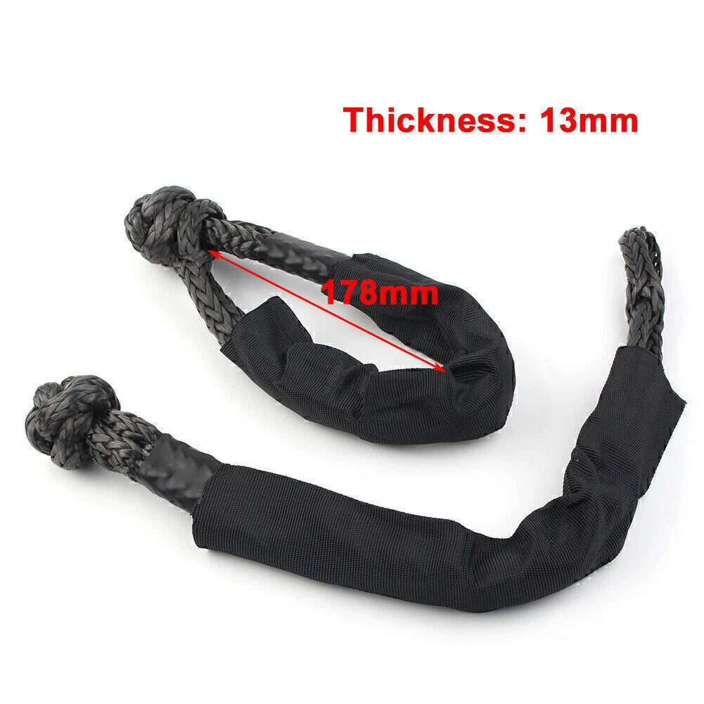 2X 1/2" Synthetic Soft Shackle Recovery Straps 38000 LBs for Winch Rope