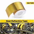 33ft Gold Reflective Thermal Exhaust Tape Air Intake Heat Insulation Wrap
