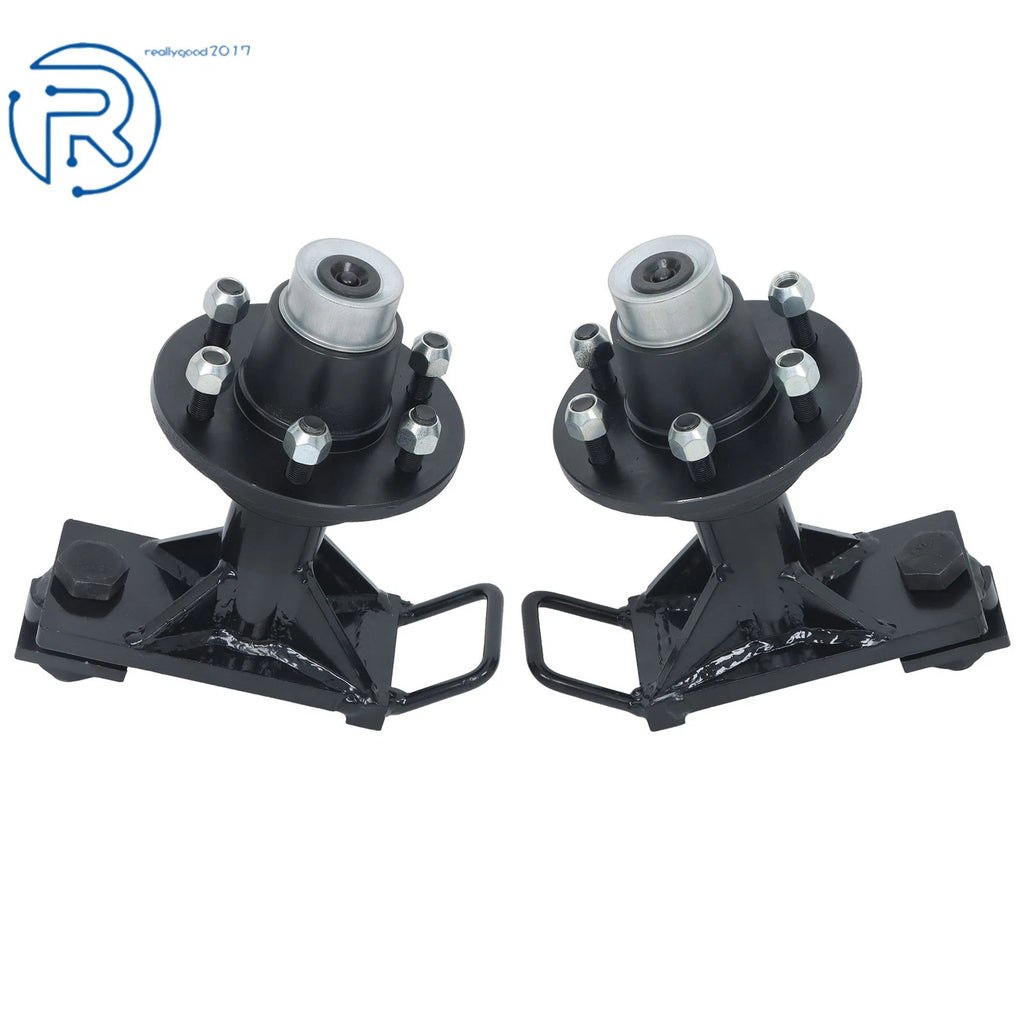 Pair of 6 × 5.5 Lug Wheels for Shipping Container (Bolt-on Spindle Kit)