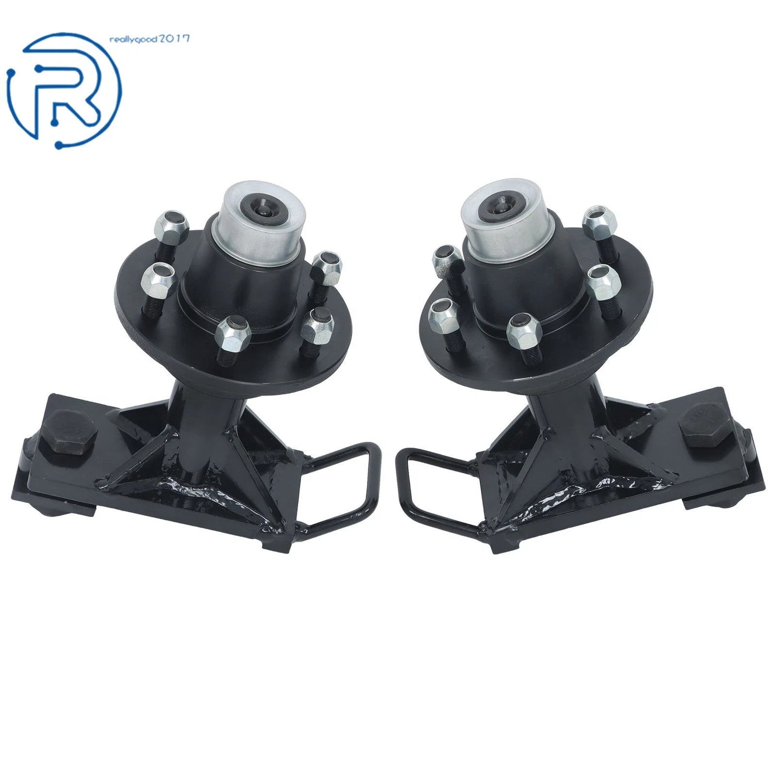 Pair of 6 × 5.5 Lug Wheels for Shipping Container (Bolt-on Spindle Kit)
