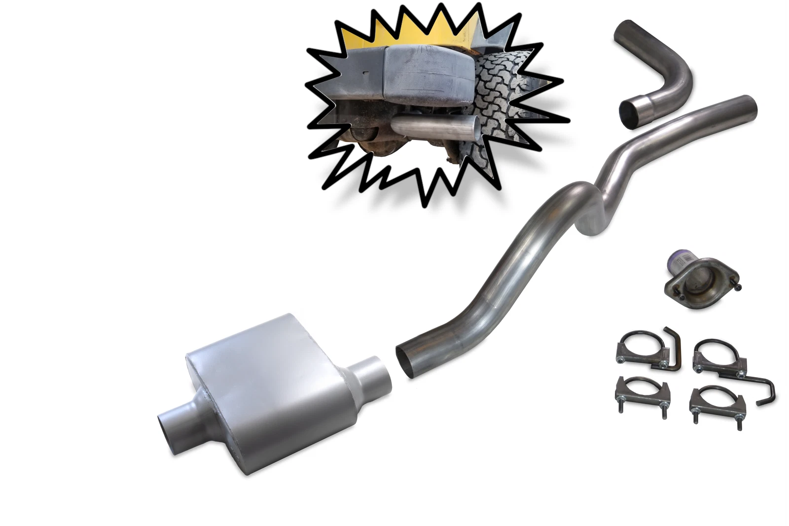 2.5" Aluminized Exhaust Kit for Jeep Wrangler TJ (1997–2000)