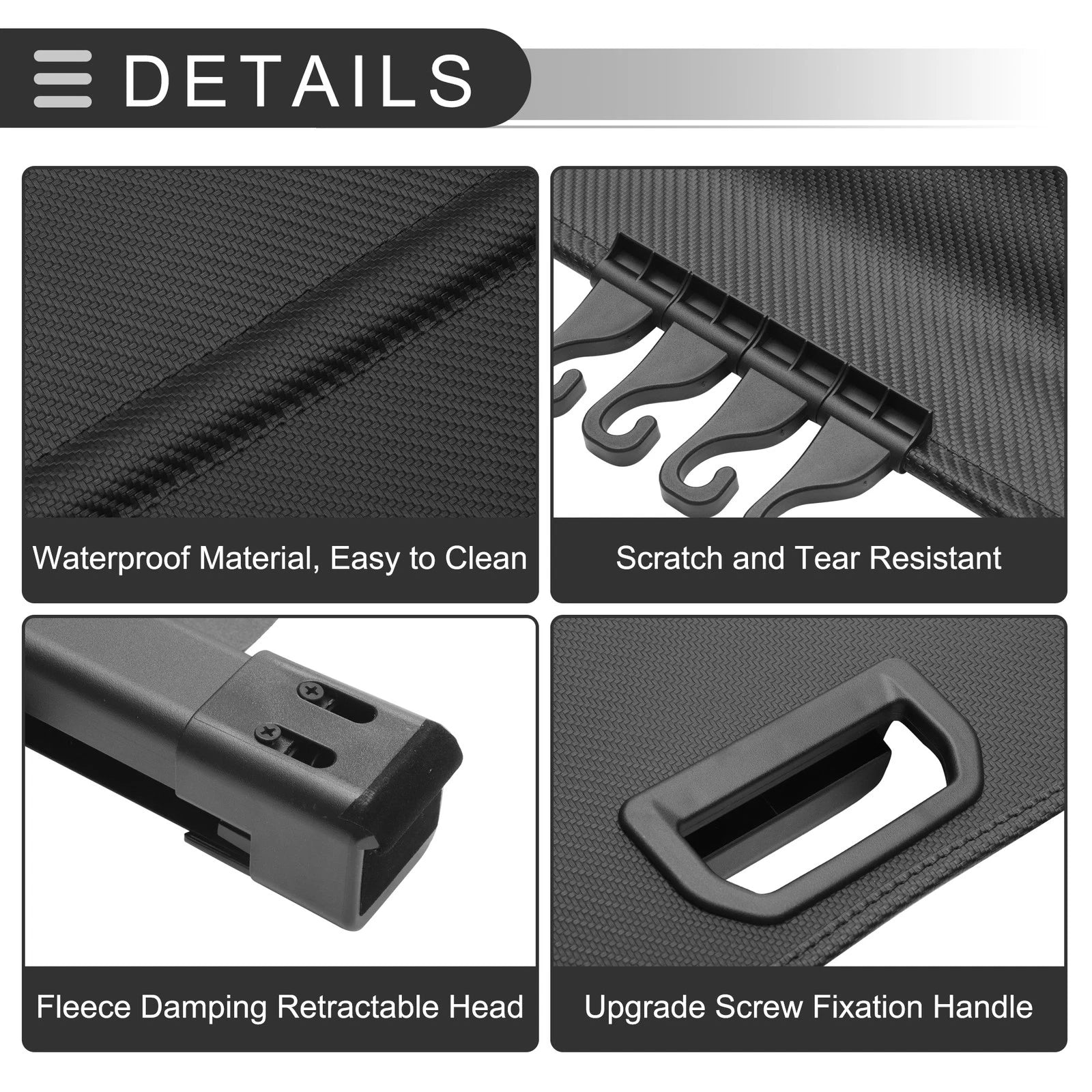 Retractable Cargo Cover for Honda CR-V (2017–2022) 636939493516 Black Carbon Fiber