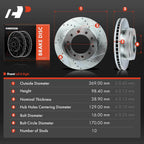 Front Side Drilled Brake Rotors for Ford F-350 F-450 F-550 Super Duty