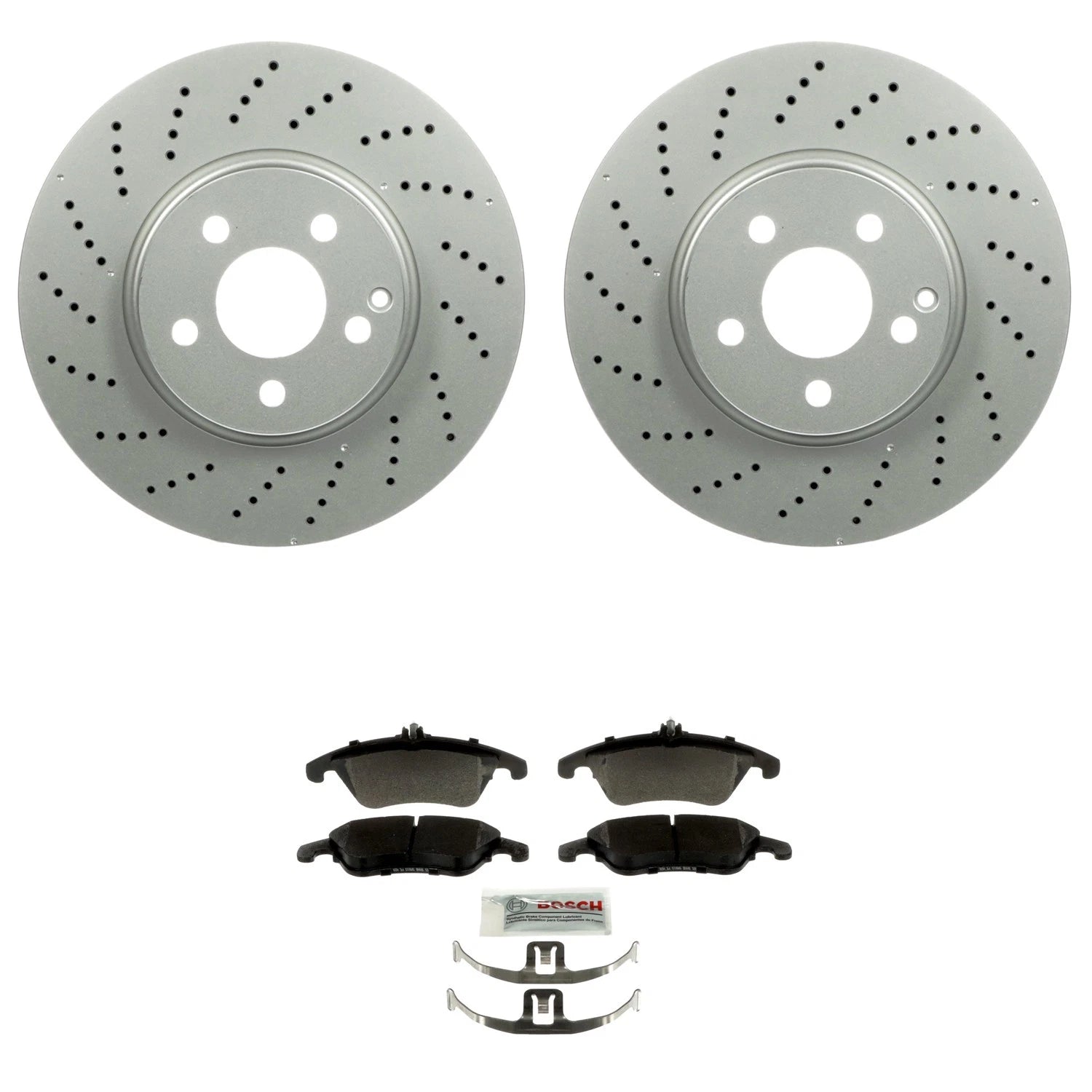 Bosch Quietcast Disc Brake Pad Kit & Rotors for Mercedes W204 C300 C350 (2008–2015)