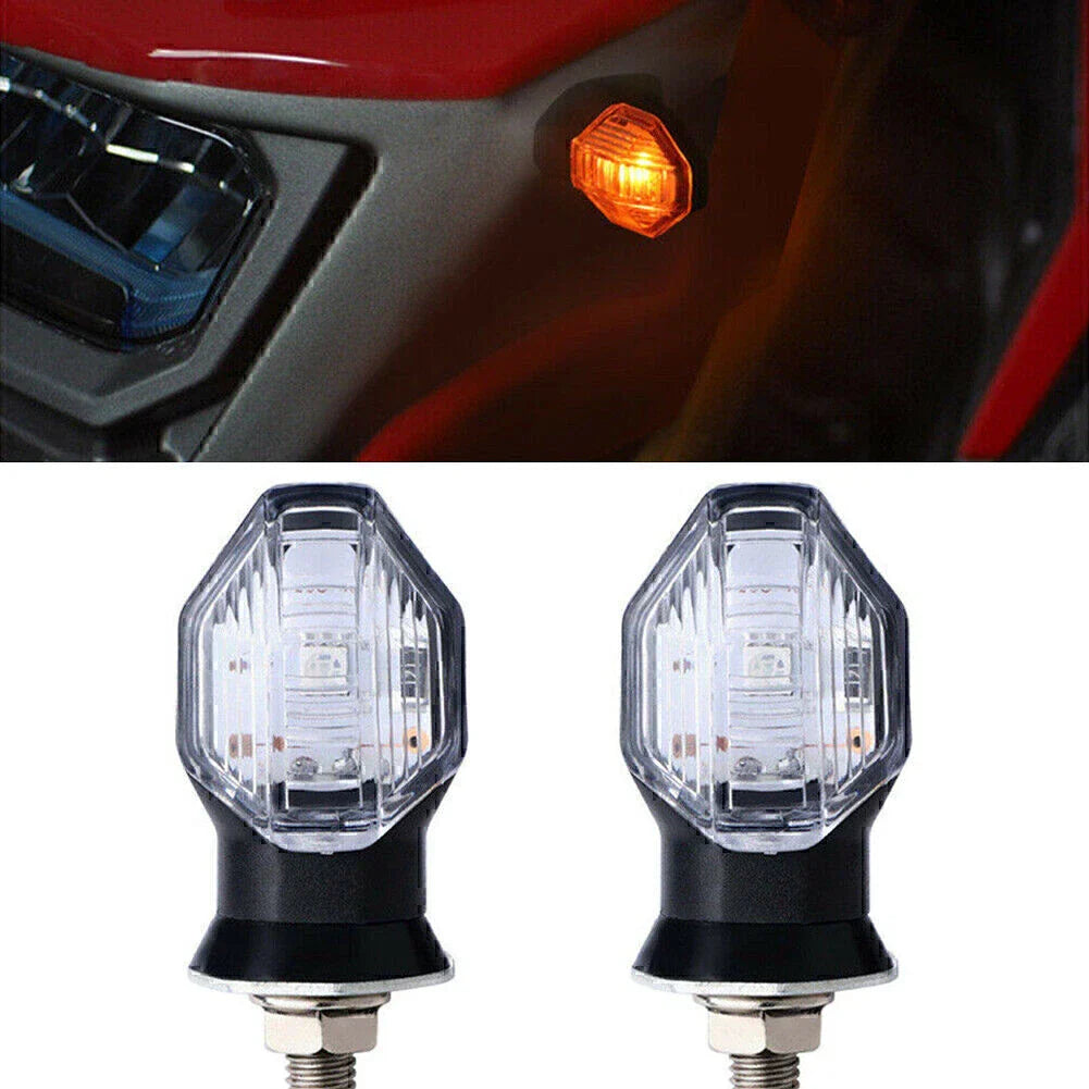 LED Turn Signal Lights for Motorcycle Universal Amber Indicator Lamp