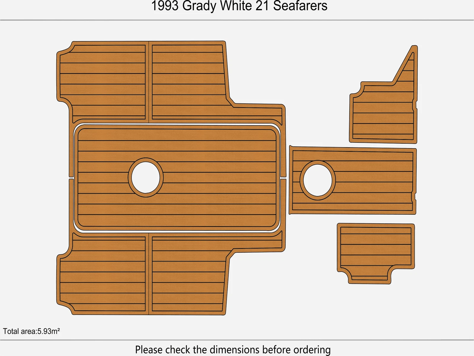 EVA Foam Pad Floor Mat for Grady White 21 Seafarers (1993)