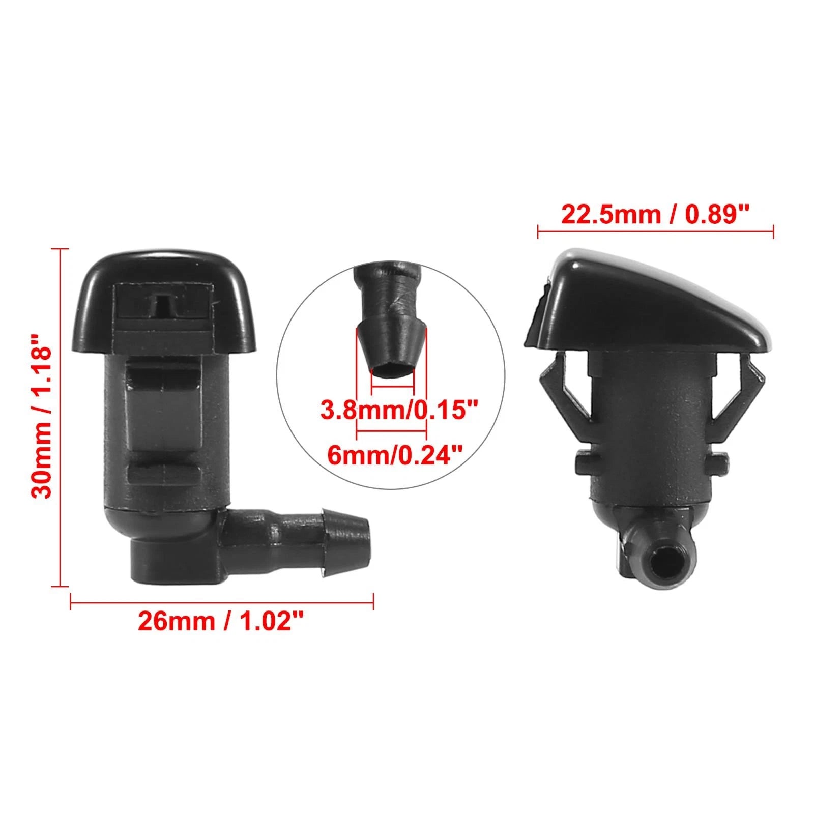 Set of 4 Windshield Washer Nozzles for Toyota Tacoma (2005–2023) 85381-04030
