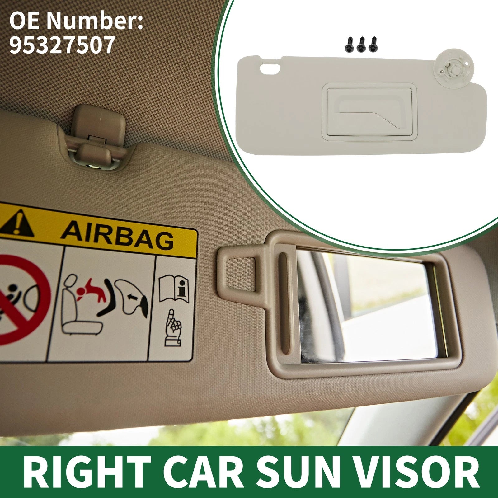 Right Sun Visor for Chevrolet Sonic (2012–2016) No. 95327507