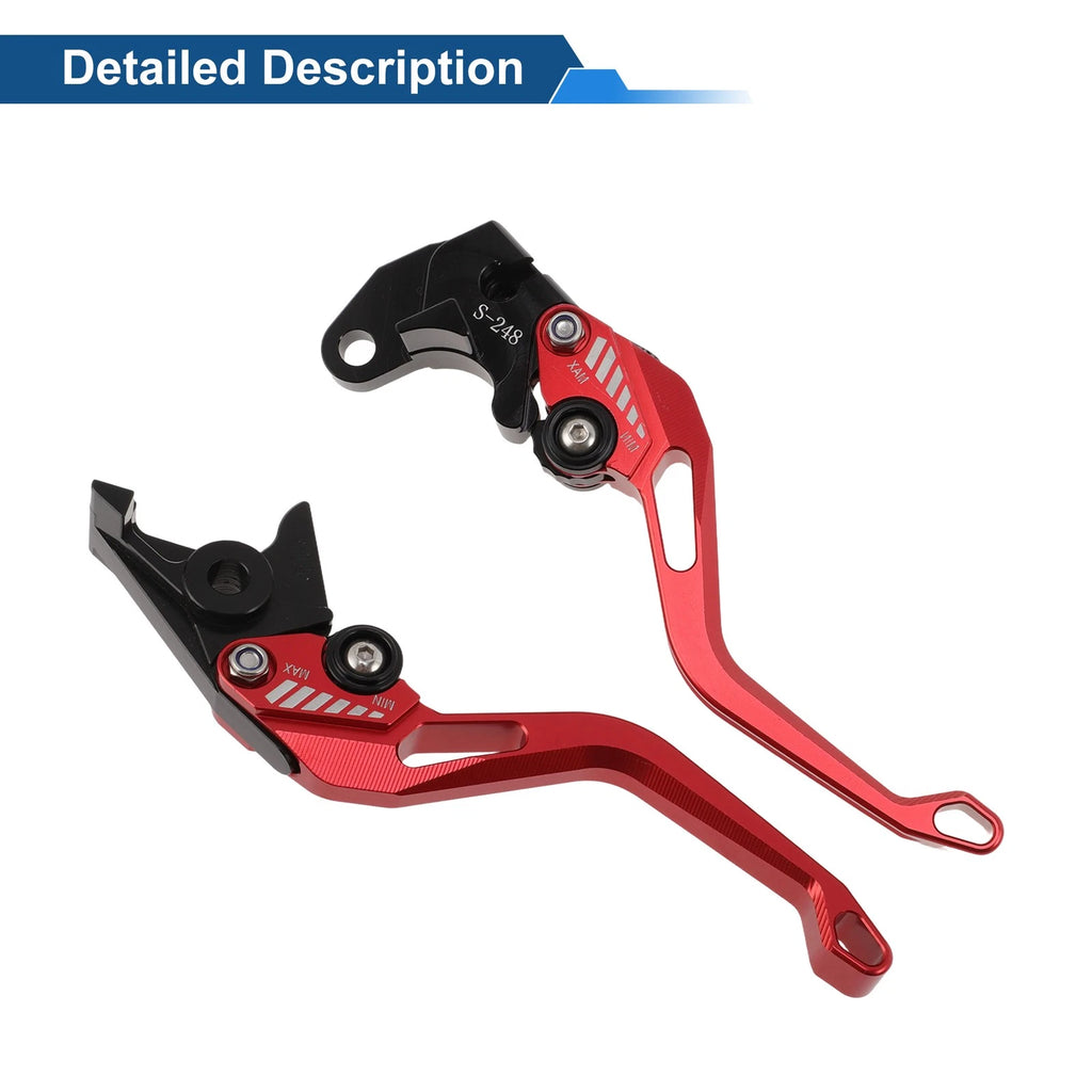 Short Brake Clutch Levers for Suzuki GSX-8S (2023–2025) - Solid Red, 1 Pair